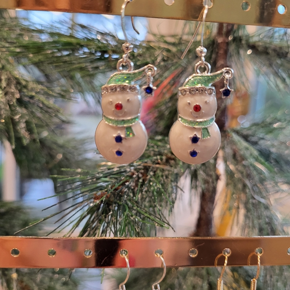 Snowman earrings